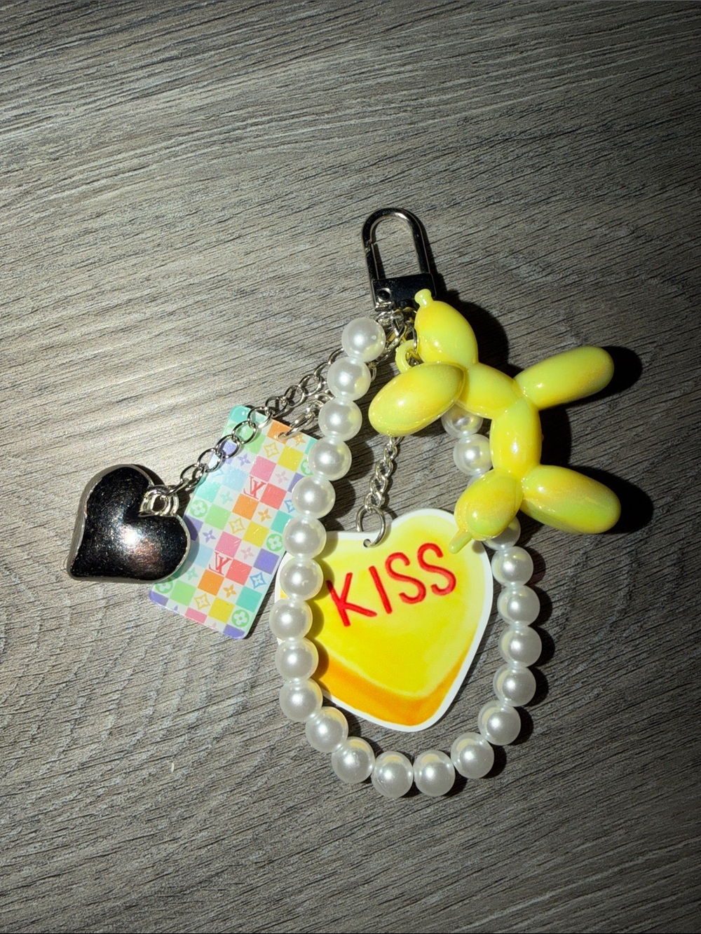 custom keychain (dog/designer/yellow theme)